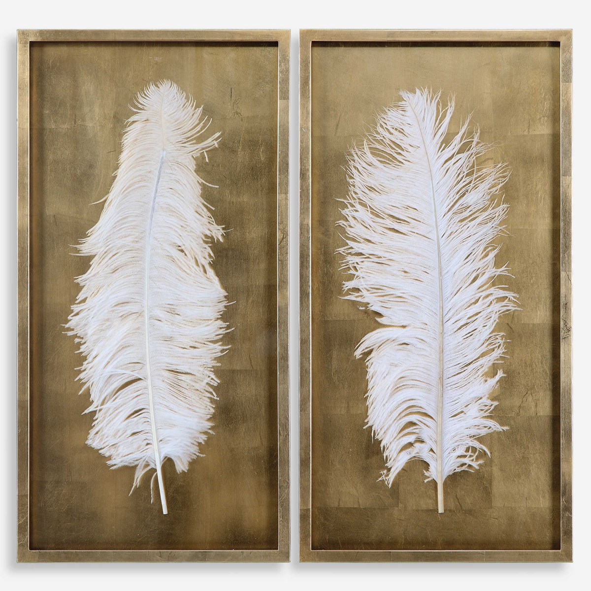 WHITE FEATHERS SHADOW BOXES (SET OF 2) image 1