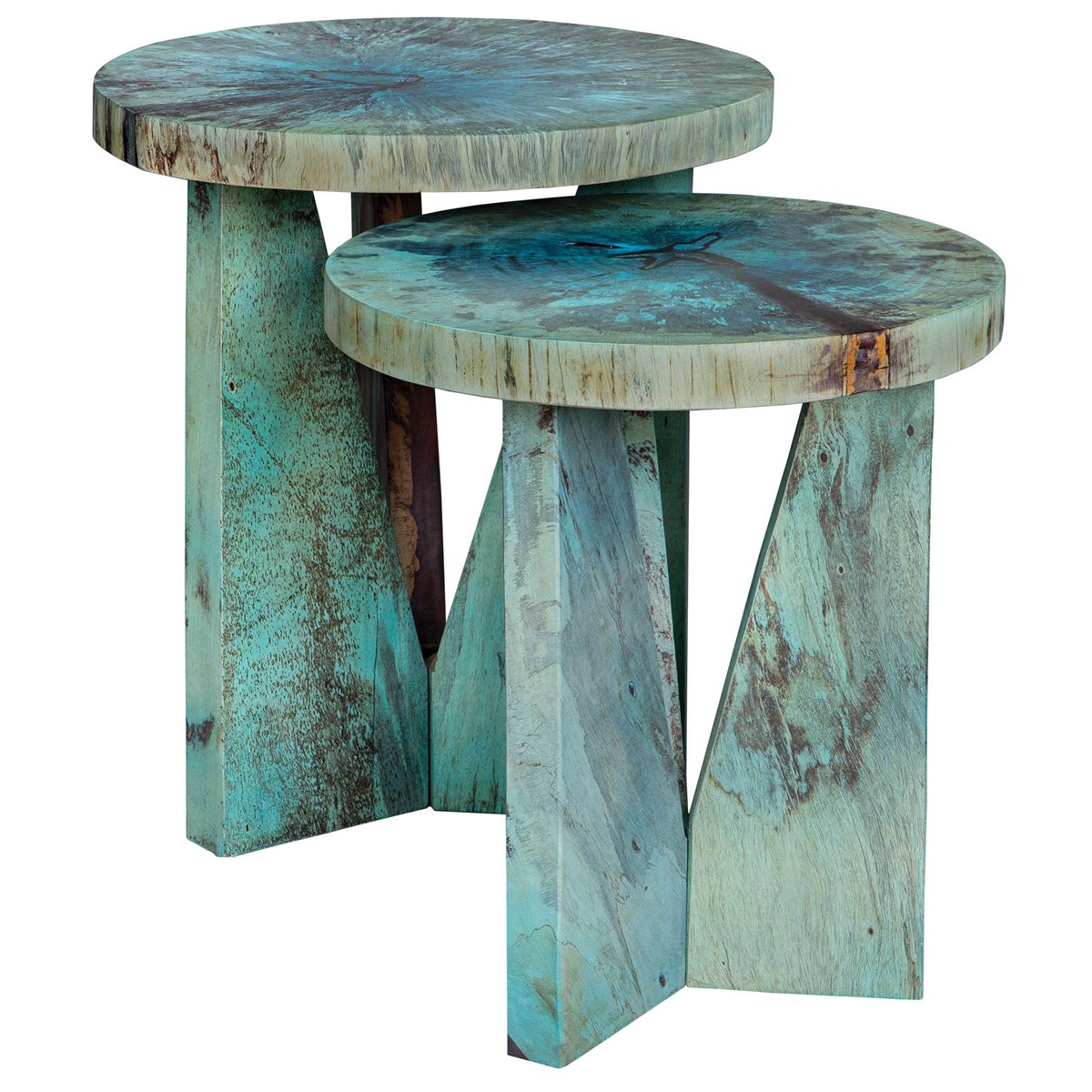 NADETTE NESTING TABLES, BLUE, (SET OF 2) image 1