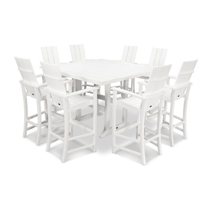 Modern Adirondack 9-Piece Farmhouse Trestle Bar Set image 1