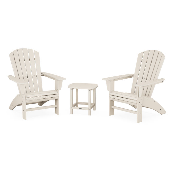 Nautical 3-Piece Curveback Adirondack Set image 1