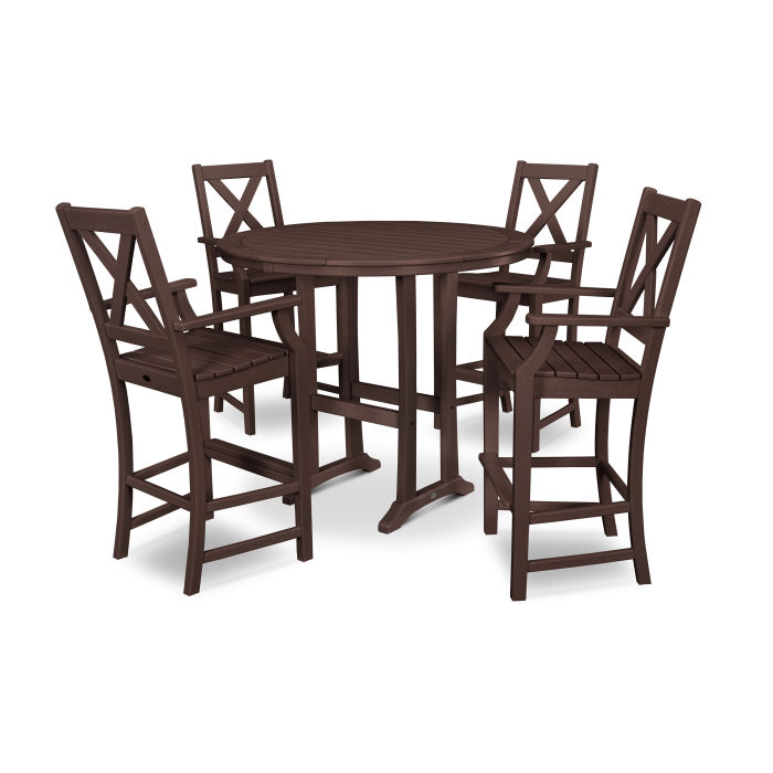 Braxton 5-Piece Nautical Trestle Arm Chair Bar Set image 1