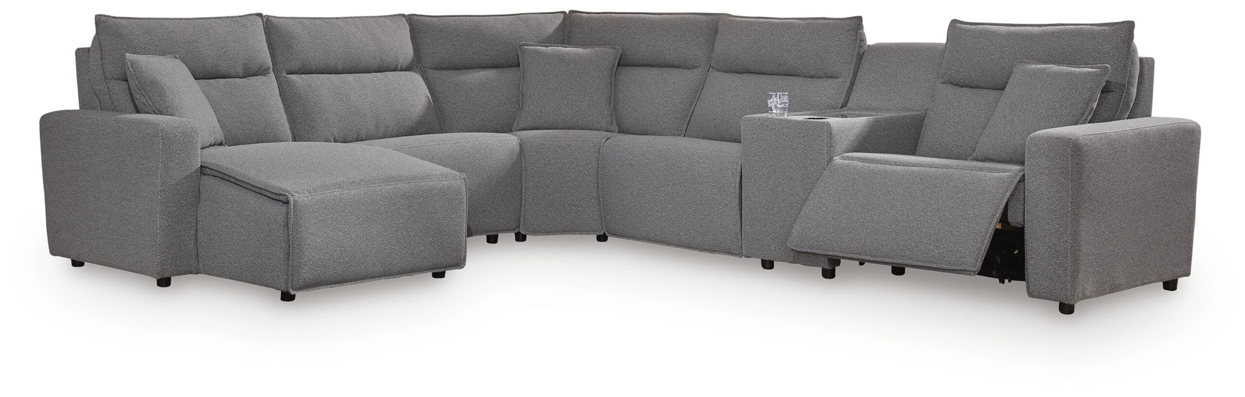 168f89018f35a8498507bc9add5a039c Modmax II 6-Piece Power Reclining Sectional with Chaise and Console - Image 1
