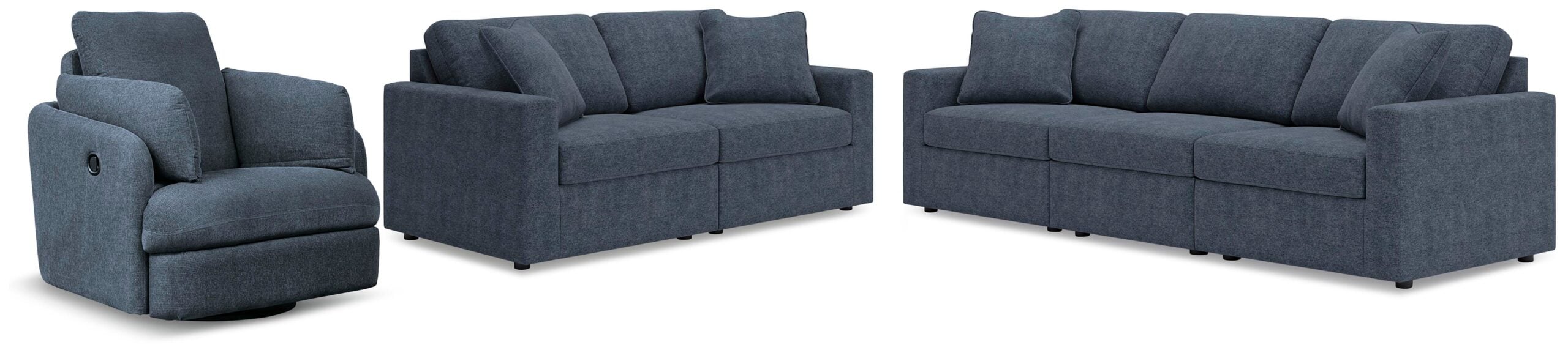 3e2e46538f0a2952999425b2413f44c6 Modmax 3-Piece Sectional Sofa, 2-Piece Sectional Loveseat and Swivel Glider Recliner - Image 1
