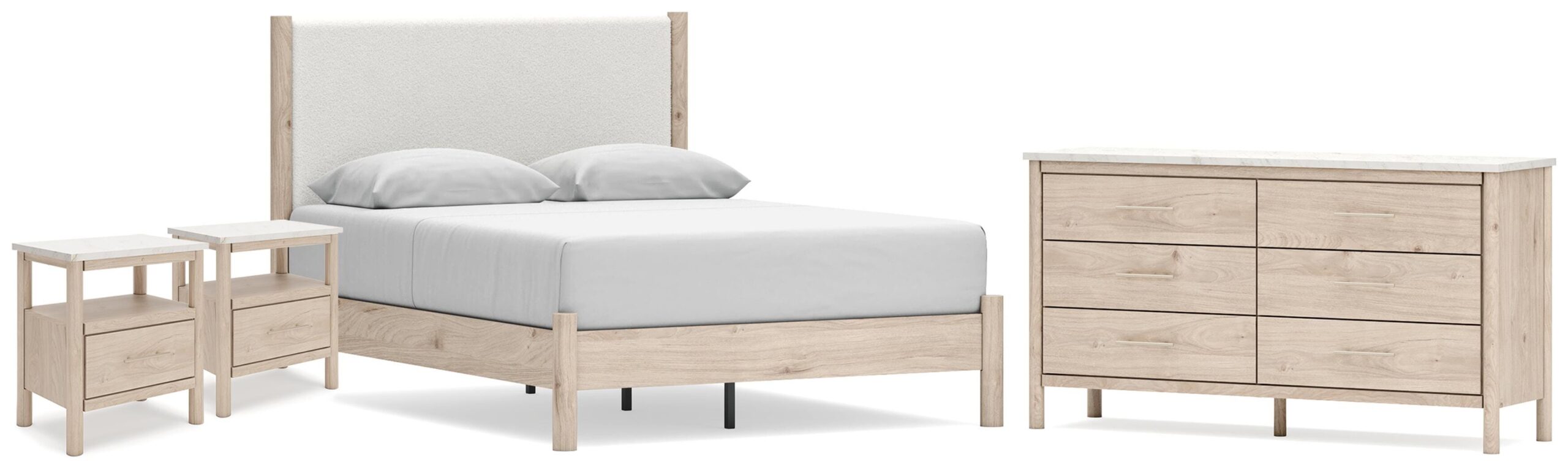 66e0ba0bcf290ed62556d41ff06e0cd1 Cadmori Queen Panel Bed, Dresser and 2 Nightstands - Image 1