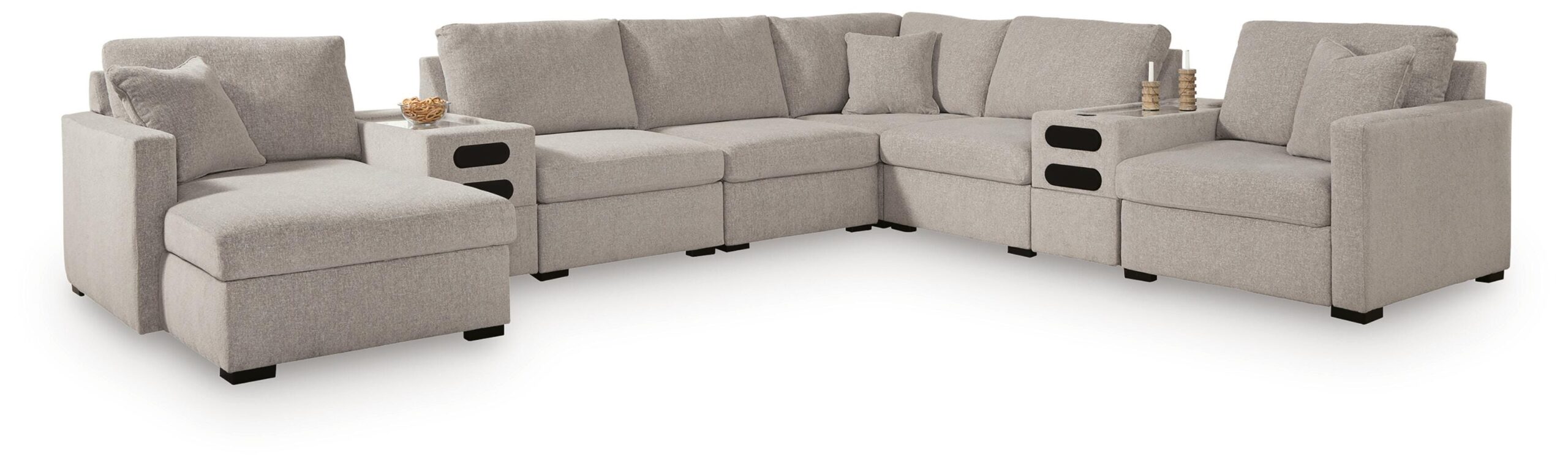 6ebc2a648da0ce14b3b6ea776f62d780 ModMax Luxe 8-Piece Sectional with Chaise and Audio Consoles - Image 1