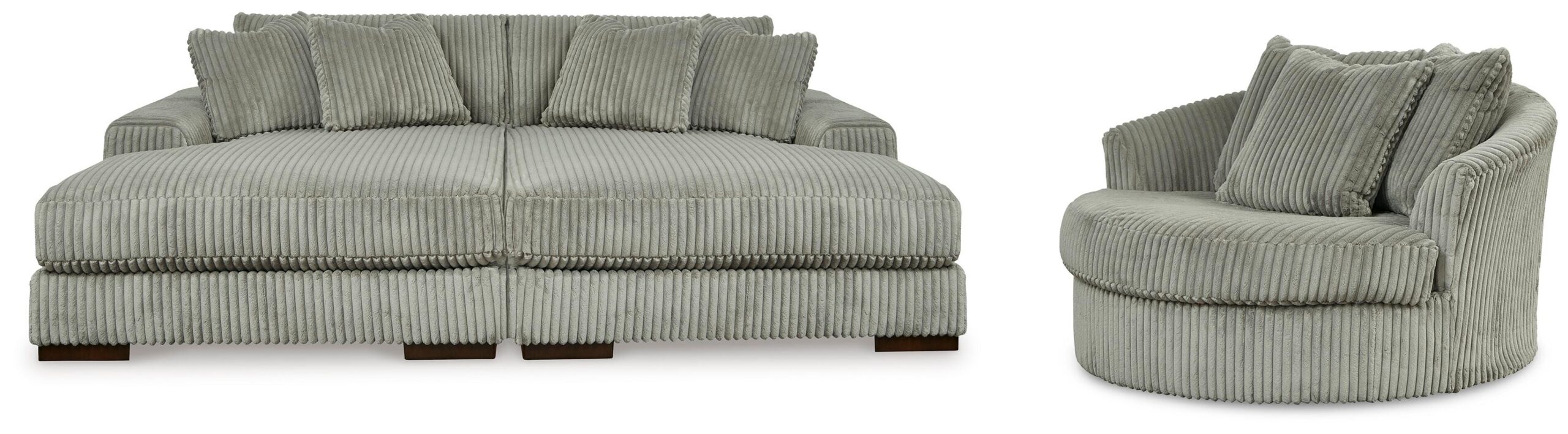 85549a275046b7771bd63820dbaffc3a Lindyn Super Chaise with Oversized Swivel Chair - Image 1
