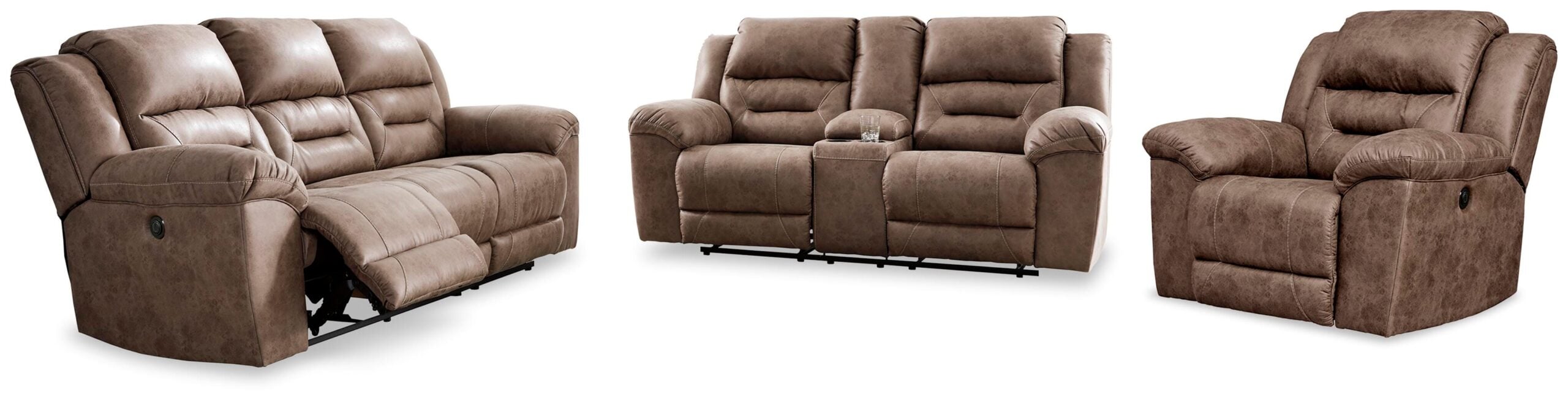 8bb352dad9a23d1f9bd99a8eb04509cd Stoneland Power Reclining Sofa, Loveseat and Recliner - Image 1