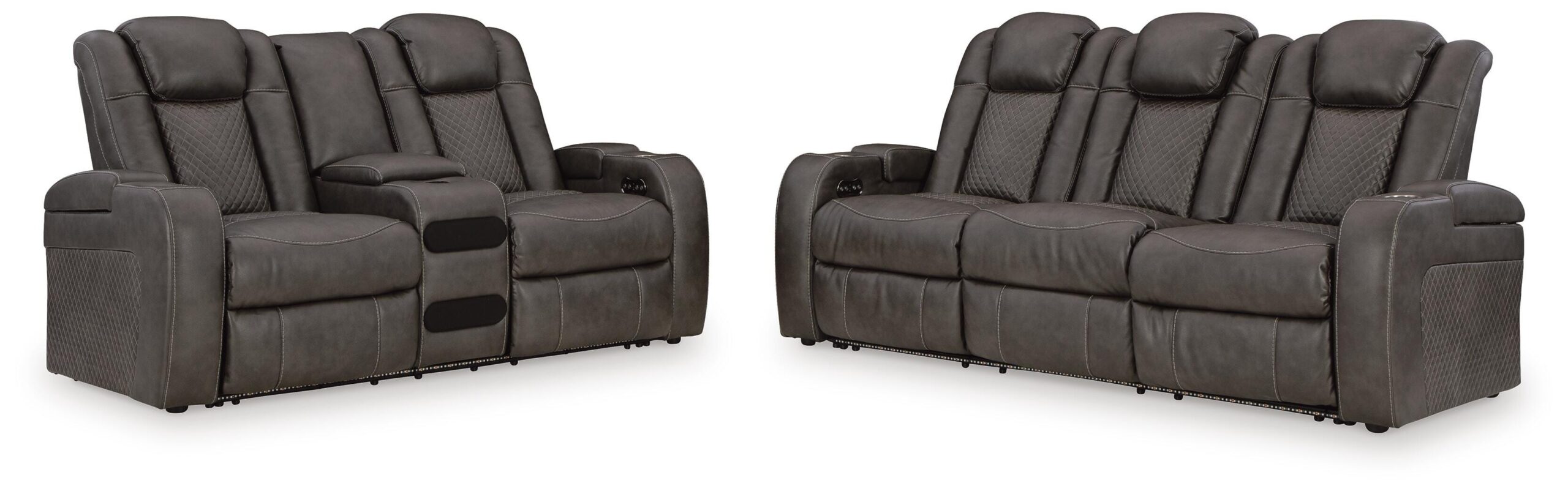 8d0fa72d1e6dea8147716cdb1b012152 Fyne-Dyme Power Reclining Sofa and Loveseat - Image 1