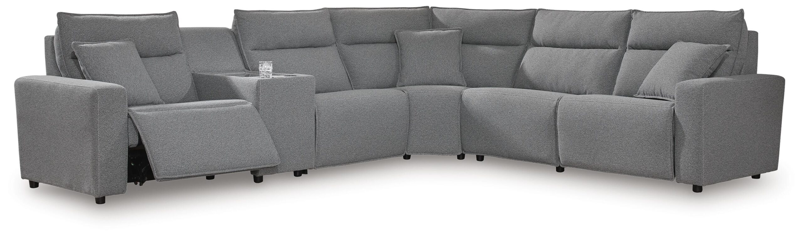 9656ccf6e621d6ae83397b17fc0e46e2 Modmax II 6-Piece Power Reclining Sectional with Console - Image 1
