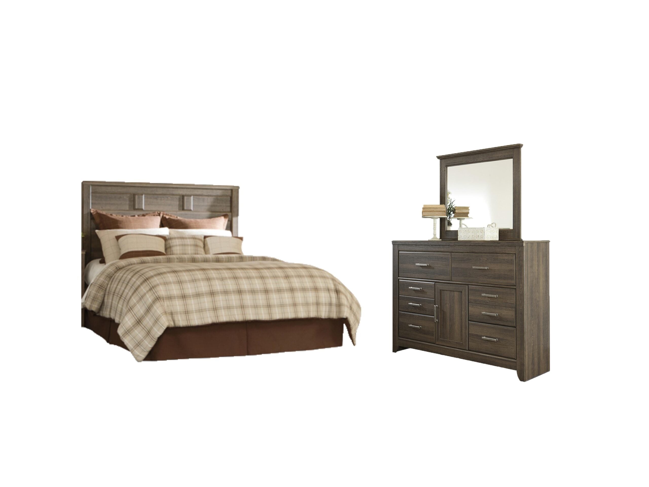 a108a83b8d1c74e7fe9b707643df1e07 Juararo Queen Panel Headboard, Dresser and Mirror - Image 1
