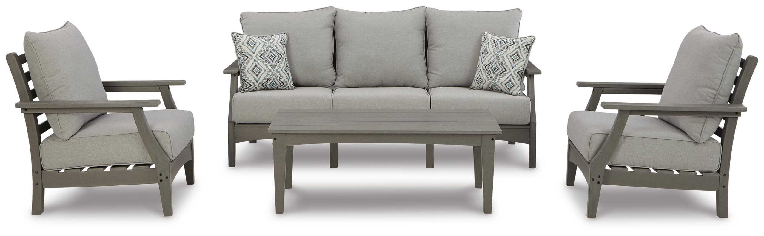 a16bc83e0313d8c254715847b6a6db75 Visola Outdoor Sofa, 2 Lounge Chairs and Coffee Table - Image 1
