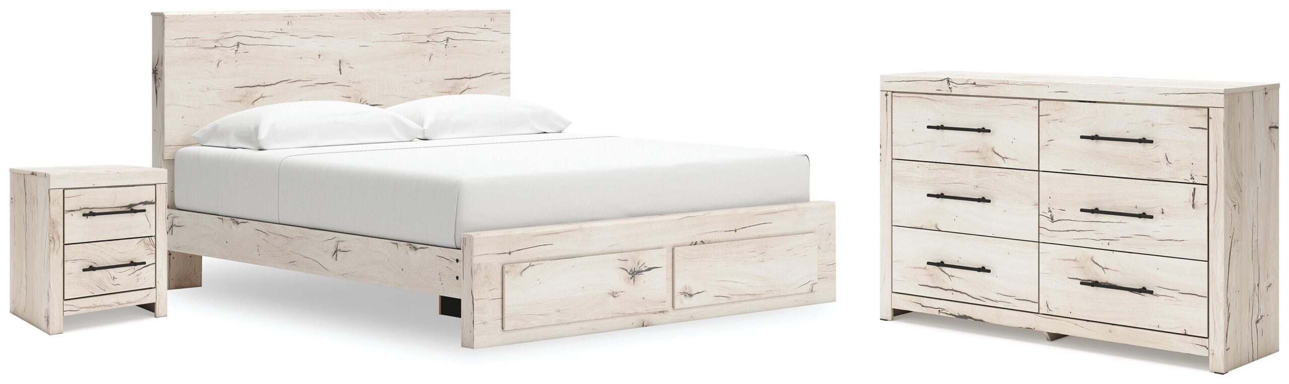 cd2df4ae61c3a62a03e9f94479247e93 Lawroy King Storage Bed, Dresser and Nightstand - Image 1