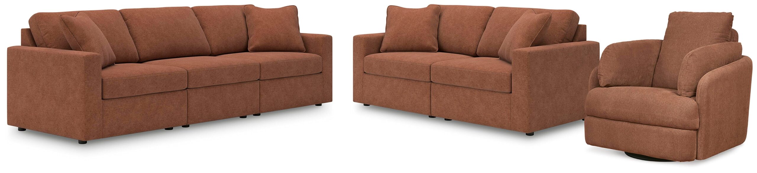 db9793020e705cb55ad4cda2e45e5832 Modmax 3-Piece Sectional Sofa, 2-Piece Sectional Loveseat and Swivel Glider Recliner - Image 1