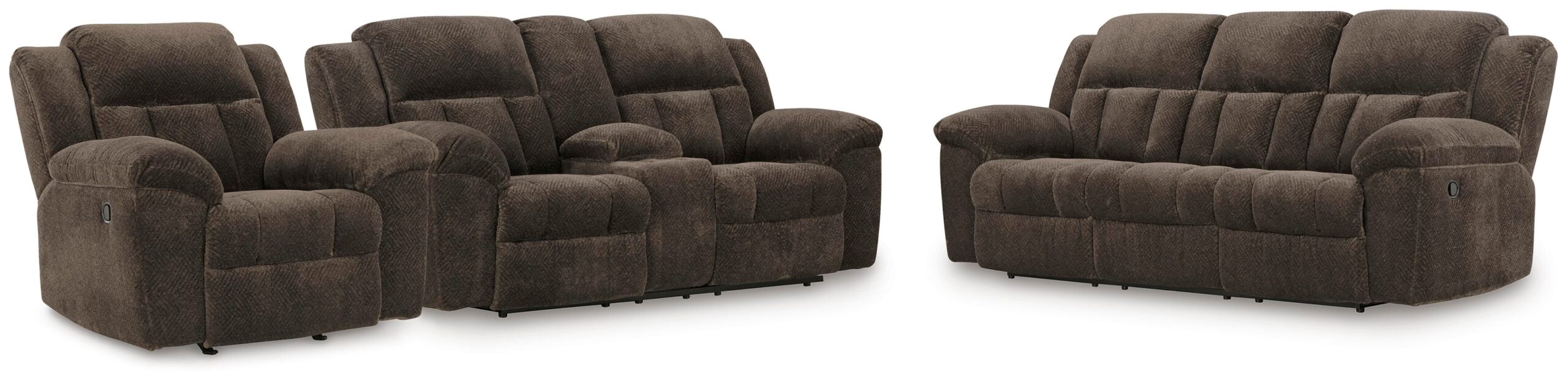 e313ddbf86a6d9b4b761db062db0aa16 Frohn Reclining Sofa, Loveseat and Recliner - Image 1