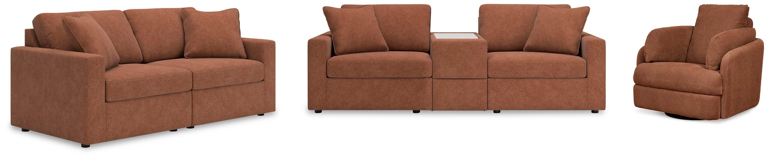 e9c1e26c3dc1d86edc05c705e3420abe Modmax 3-Piece Sectional Sofa, 2-Piece Sectional Loveseat and Swivel Glider Recliner - Image 1