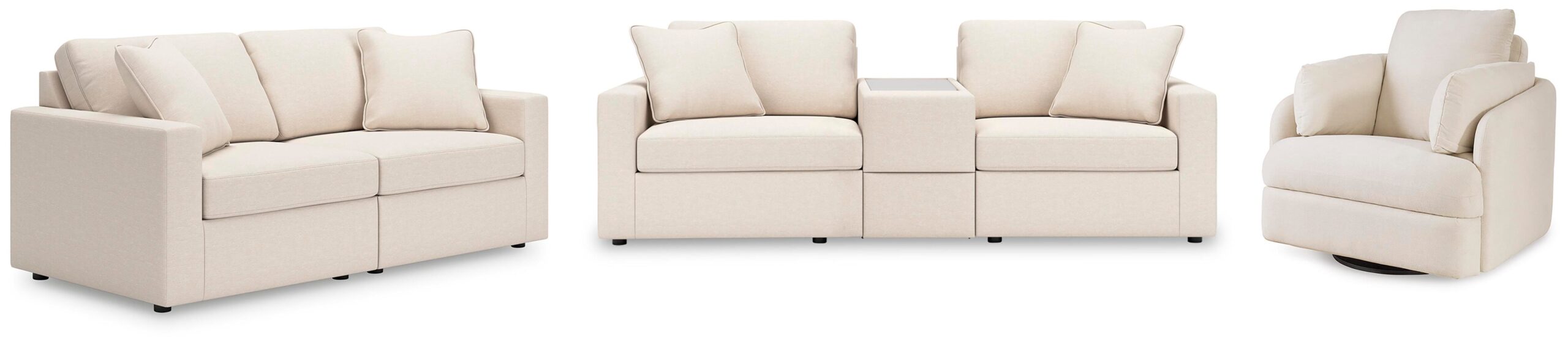 f6776154fea52b3a5efb528c9cbad315 Modmax 3-Piece Sectional Sofa, 2-Piece Sectional Loveseat and Swivel Glider Recliner - Image 1