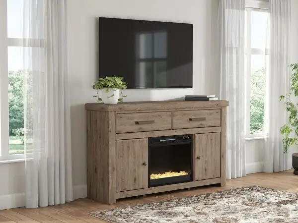 Garistyn 62" TV Stand with Electric Fireplace - Image 2