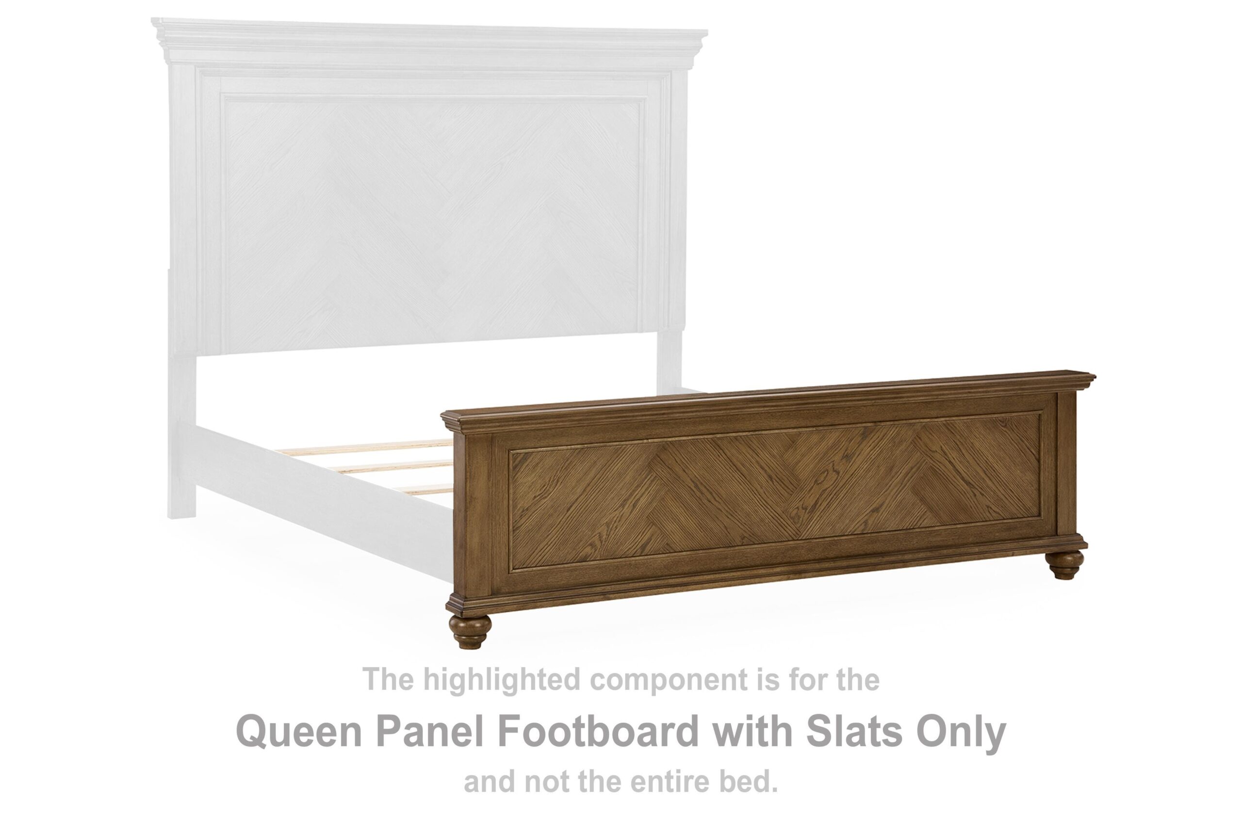 8bea327aa37b55b59f0c70ed915d520e Karallin Queen Panel Footboard with Slats - Image 1