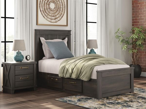 Vonitta Bay Twin Panel Bed with 2 Sided Storage - Image 2
