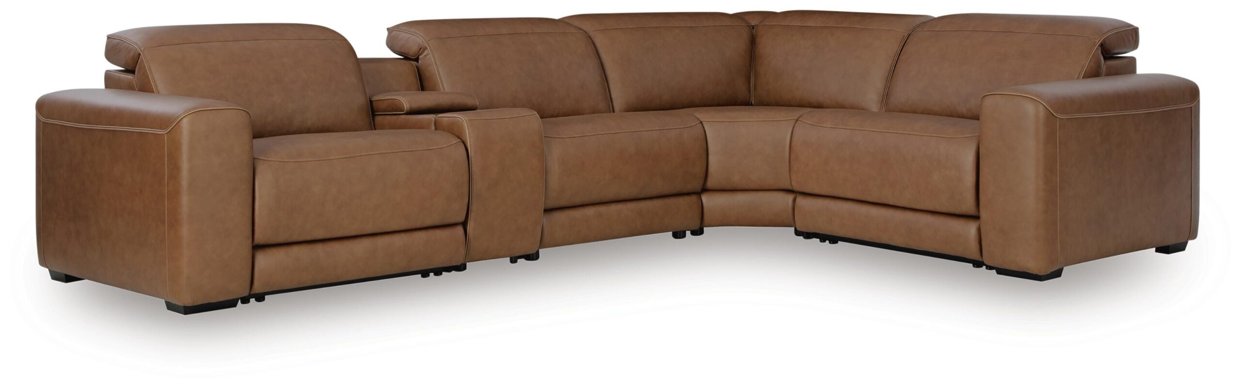 ad4ab9dcf09dd6f2d7414ca26bcfe4d3 Magic Man 5-Piece Power Reclining Sectional with Console - Image 1