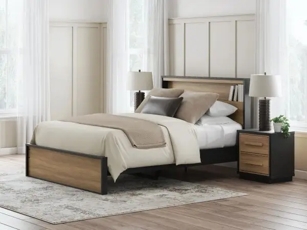 Kozmour Queen Bookcase Complete Bed Frame - Image 3
